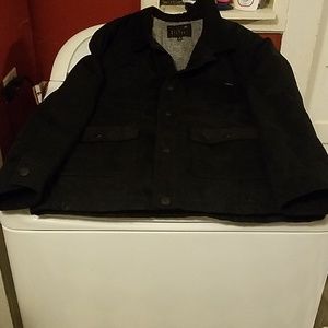 Mens quiksilver black button up jacket coat sz L